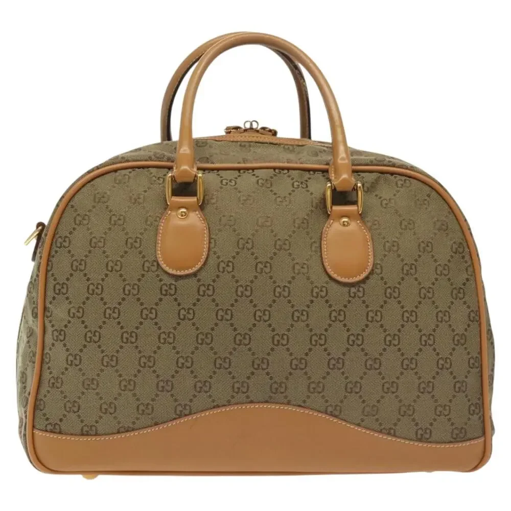 GUCCI GG Canvas Boston Bag Gold Beige 013 123 013 123